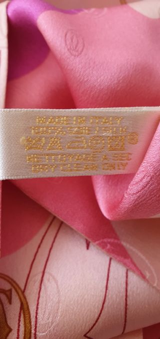 CARTIER Corbata pañuelo dorado rosa certificado