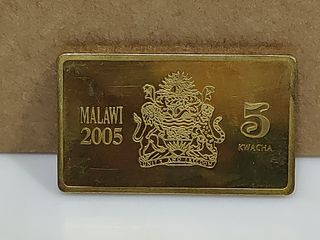Malawi 2005 5 kwacha latón chapado en oro