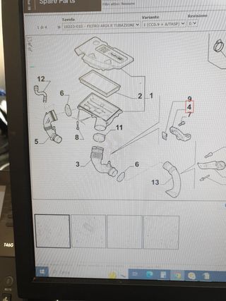 staffa coperchio filtro aria fiat panda/500