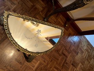 (BRONCE) Mueble recibidor,espejo,reloj + mesita