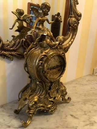 (BRONCE) Mueble recibidor,espejo,reloj + mesita