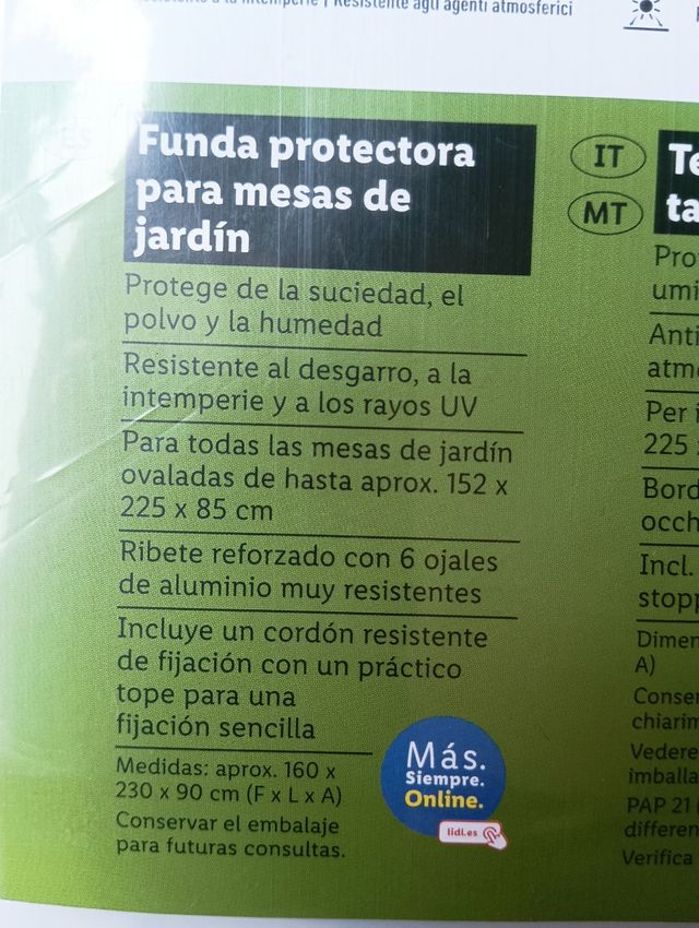Funda protectora mobiliario jardín NUEVO