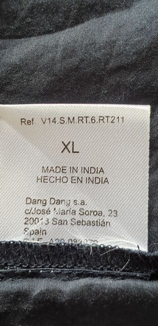 Blusa Indi & Cold, XL, azul, algodón y seda