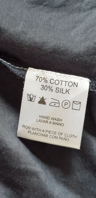 Blusa Indi & Cold, XL, azul, algodón y seda