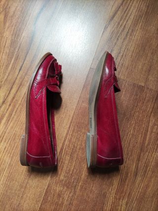 Mocasines de piel burdeos 37 de Cortefiel