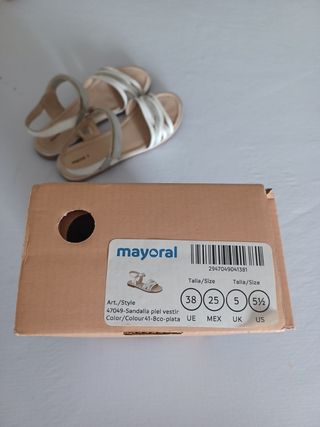Sandalias de piel vestir niña talla 38 Mayoral