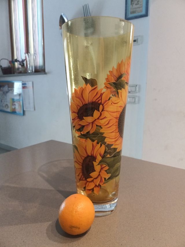 vaso girasoli vetro
