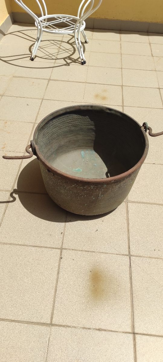 Caldera de cobre grande 50 diámetro x 39cm altura