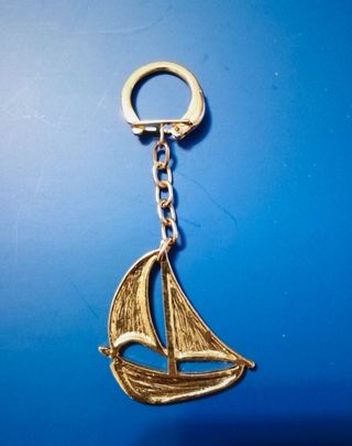 portachiavi barca vela colore oro nautica anni 80