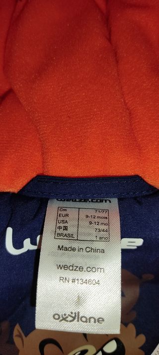 MONO Y GUANTES ESQUI Y NIEVE BEBÉ 9-12 meses