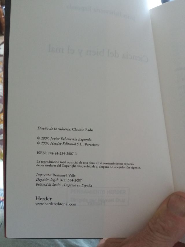 Ciencia del bien y el mal. Javier Echevarría.