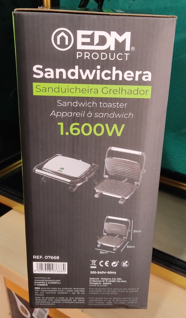 Sandwichera tostador de 1600w