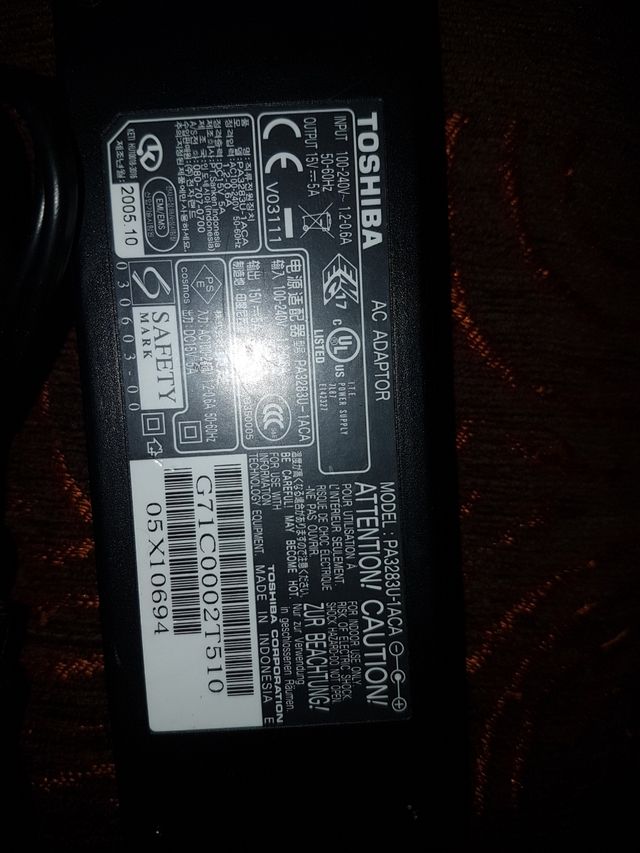 CARGADOR ADAPTADOR TOSHIBA PA3283U'1ACA