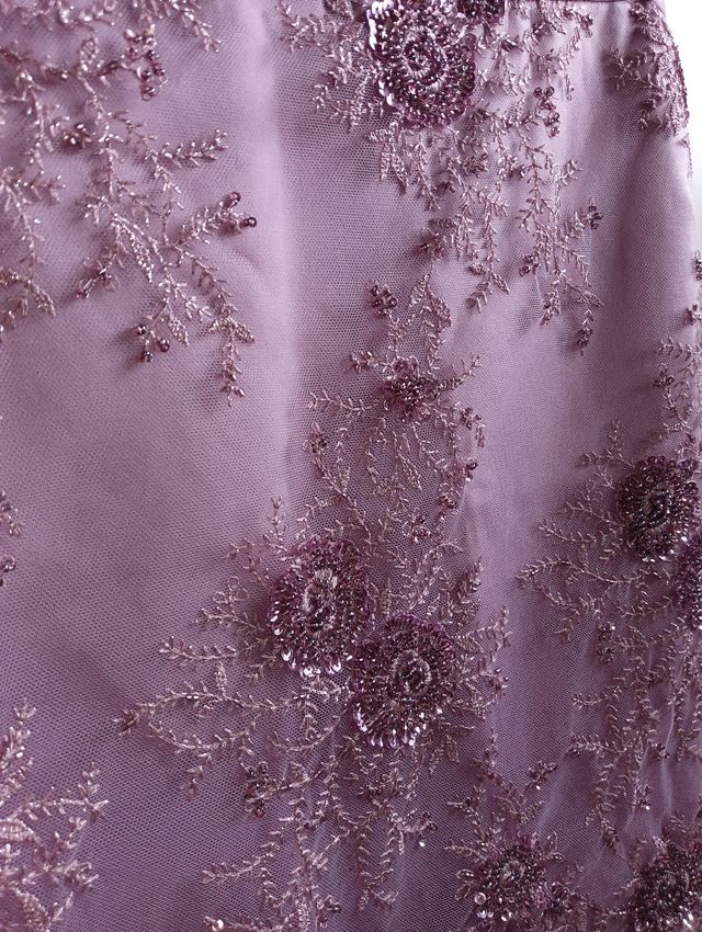 Falda Raso Morado Claro