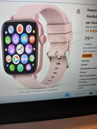 Nuovo Smartwatch Donna Rosa. Con chiamata bluetoot