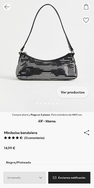 Minibolso bandolera brillante festivo.  hym. Nuevo