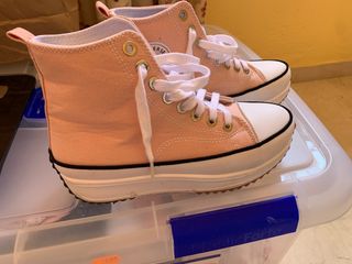 Zapatillas de lona rosas número 39