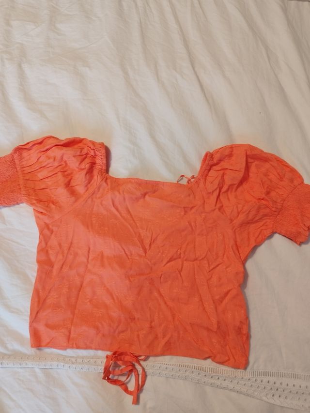 Blusa top coral  talla M