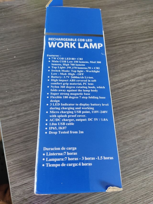 lampara de trabajo
