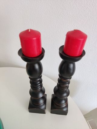 Candelabros madera