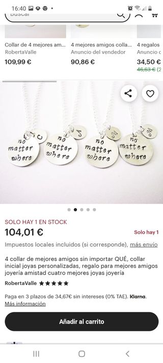 Collar con sello de mano