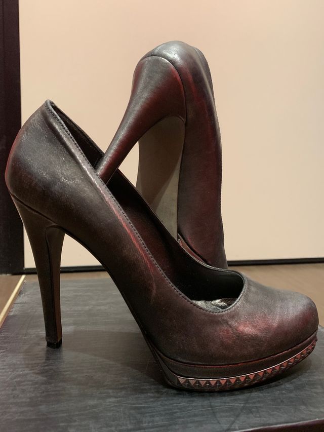 Décolleté  metallizzate color bronzo, nr. 40