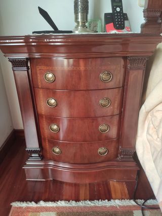 cama+2mesillas+cómoda+espejo en color caoba