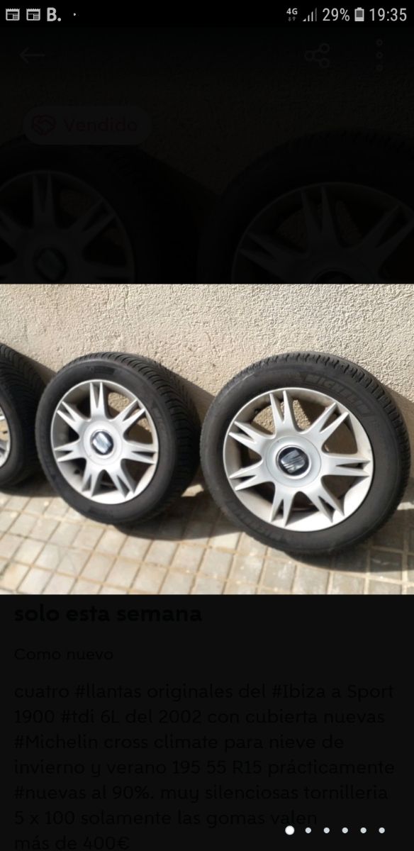 ruedas  llantas ibiza sport 6l 2002