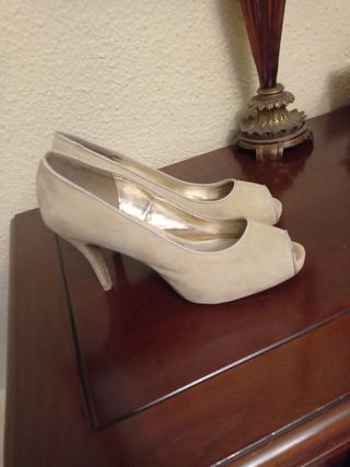Zapatos beige de piel ante  n 41