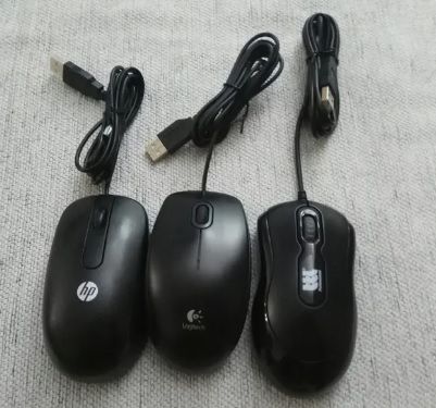 Ratón con cable HP, Logiteck y Kensington