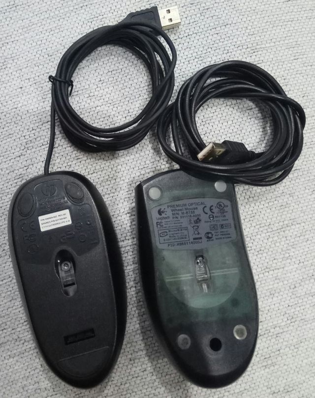 Ratón con cable HP, Logiteck y Kensington