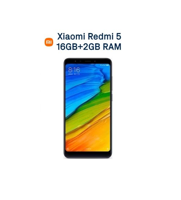 Teléfono móvil Xiaomi Redmi 5, Negro, 2Gb 16Gb