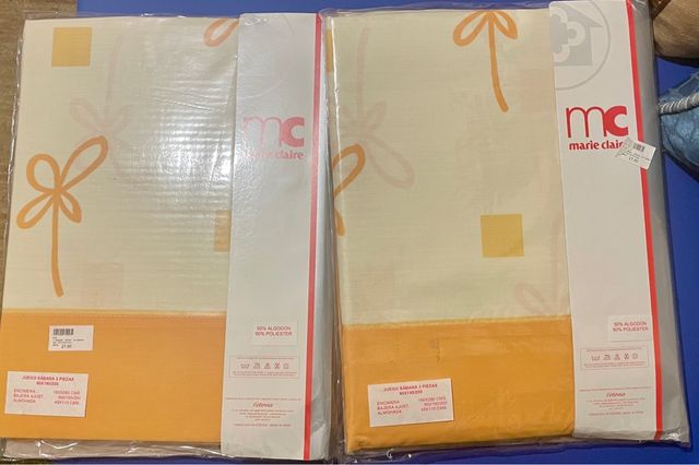 2 juegos sábanas para cama de 90, Marie Claire