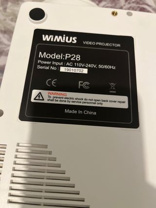 WIMIUS MODEL p28 proyector