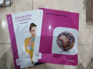 2 Libros 1 ESO GEOGRAFIA I HISTÒRIA I ATLES DE GEO