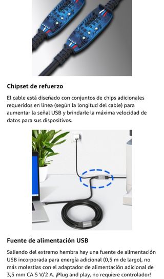 Cable de extensión USB 3.0 Macho a Hembra de 10m