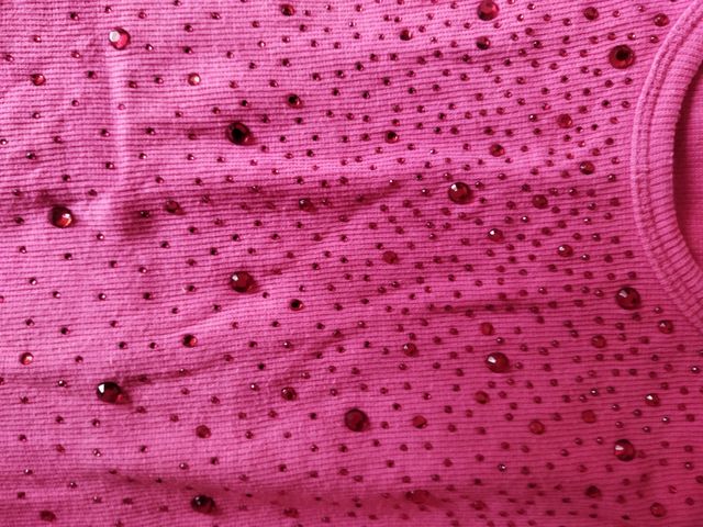 canotta attillata glitterata fucsia tg L