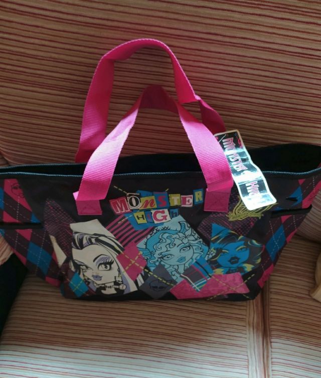 Saco com fecho de correr para menina Monster