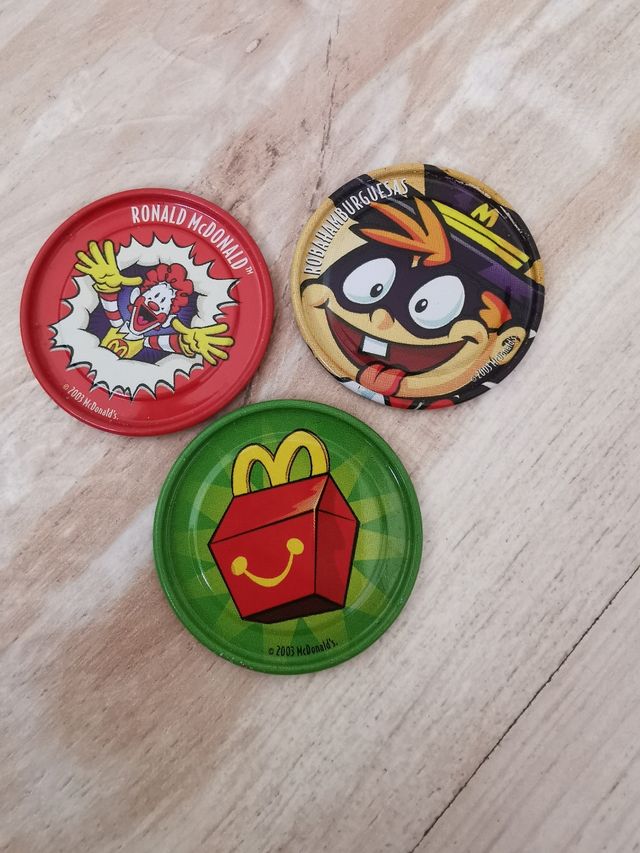 tazos de cartón, chapa y plastico