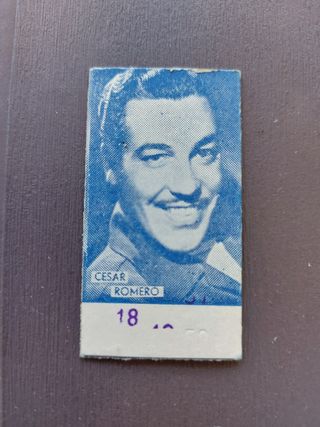 2 Cromos de báscula Frank Sinatra y César Romero.