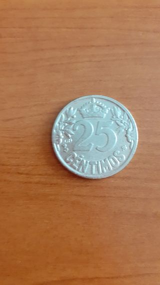 moneda de 25 centimos de peseta de 1925