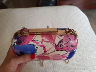 Clutch fiesta morado y rosa