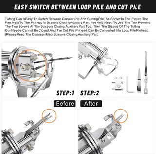  Tufting gun 7-21mm, Pistola tufting cut pile 5-40