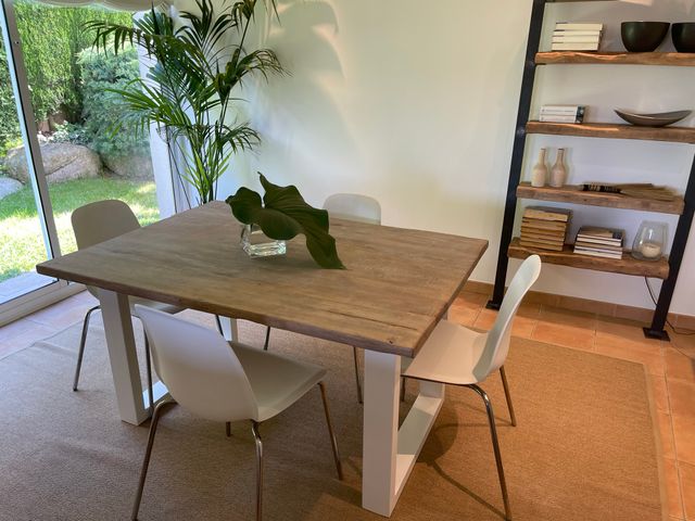 Mesa comedor madera reciclada con extensible