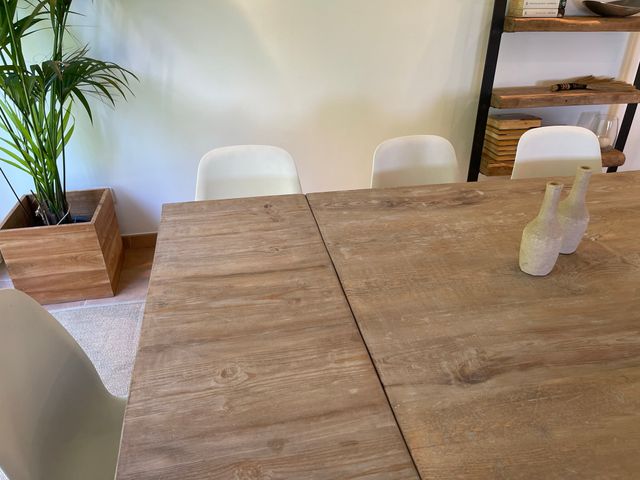 Mesa comedor madera reciclada con extensible
