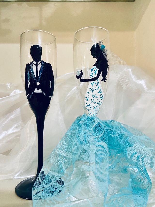 Copas de brindis. Novias