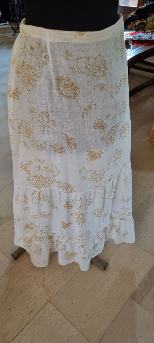 gonna fantasia beige ed oro