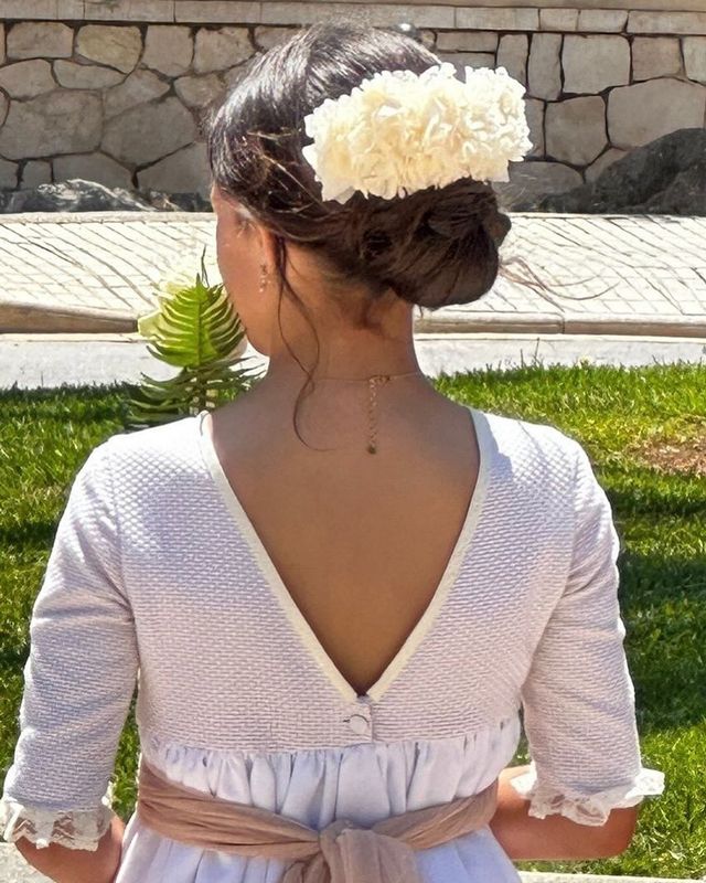 Tocado Hortensia preservada blanca