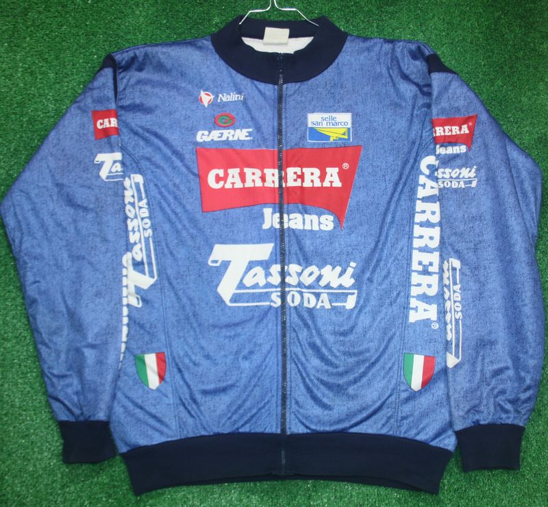 Maillot Cycliste Vintage Nalini Carrera Jeans Tassoni – Manches Courtes, Taille 1