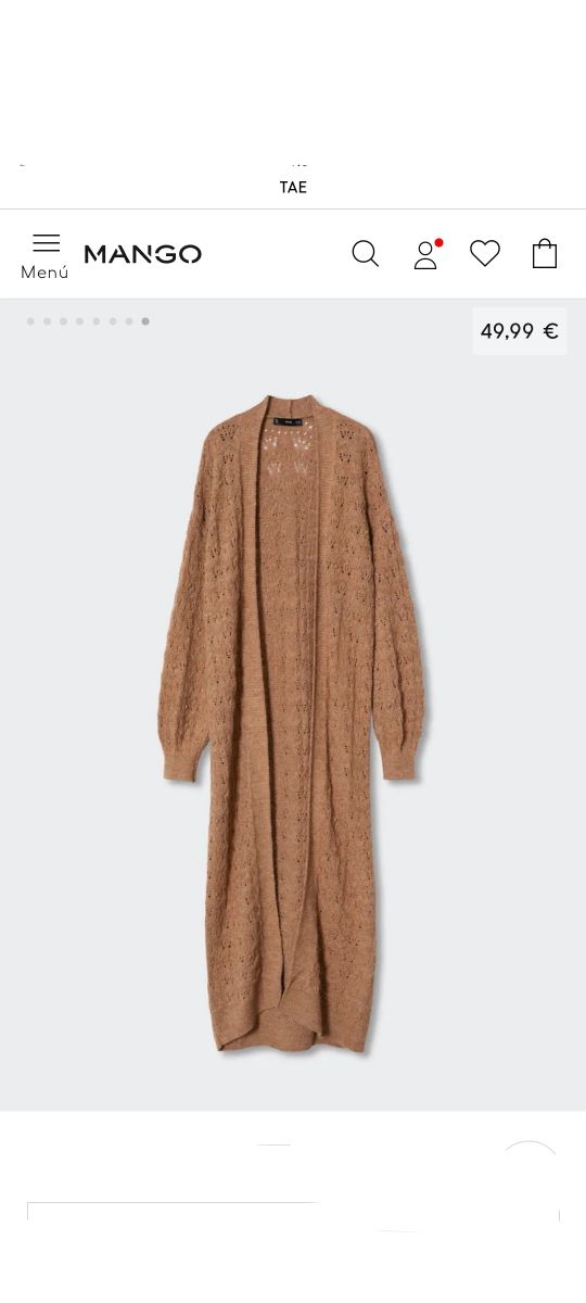 Cárdigan Mango nuevo T.XS